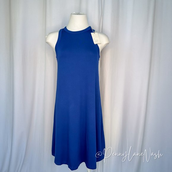 NWT a New Day Women's Stretchy Tank Dress Blue - Picture 2 of 8